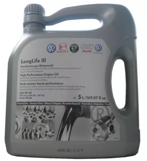 VW 5W30 504.00 507.00 LONGLIFE 3 5Л